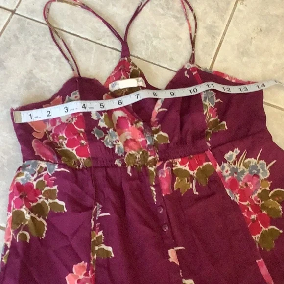 💥 American Eagle Outfitters purple gauze halter babydoll tiered dress Sz2 - Picture 9 of 16